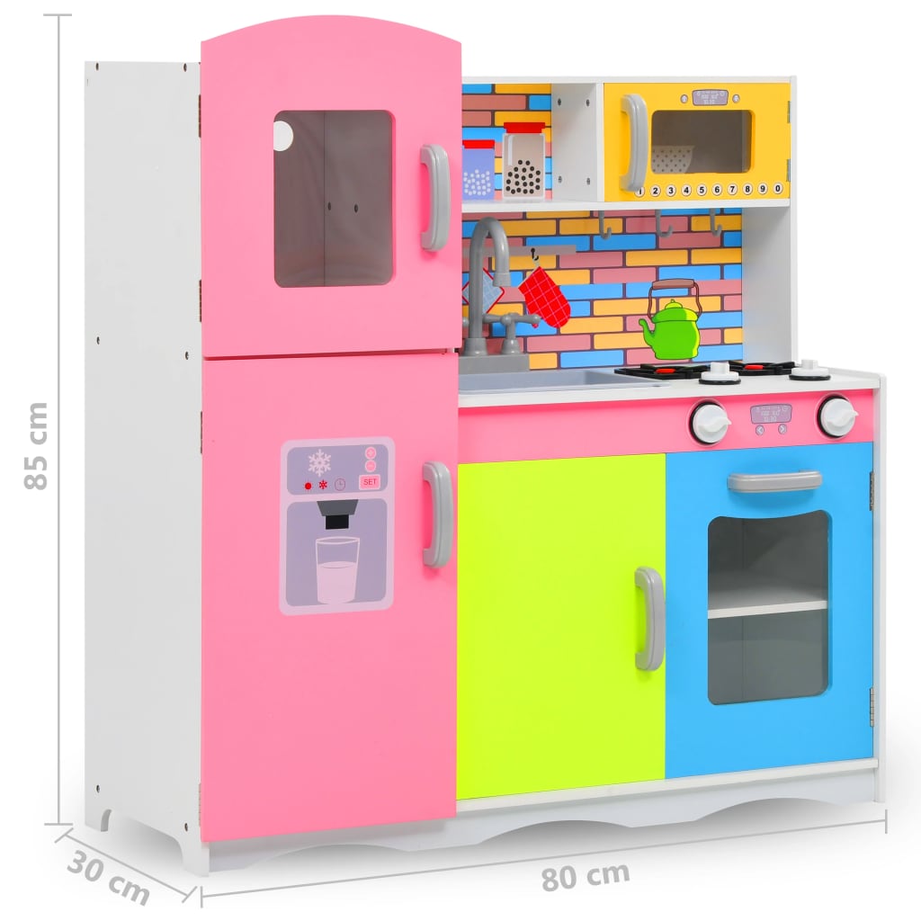 Kinderspielküche MDF 80 x 30 x 85 cm Mehrfarbig - Premium Spielzeug-Küchen & Spielzeug-Lebensmittel - Just €138.29! Shop now at homesales4u