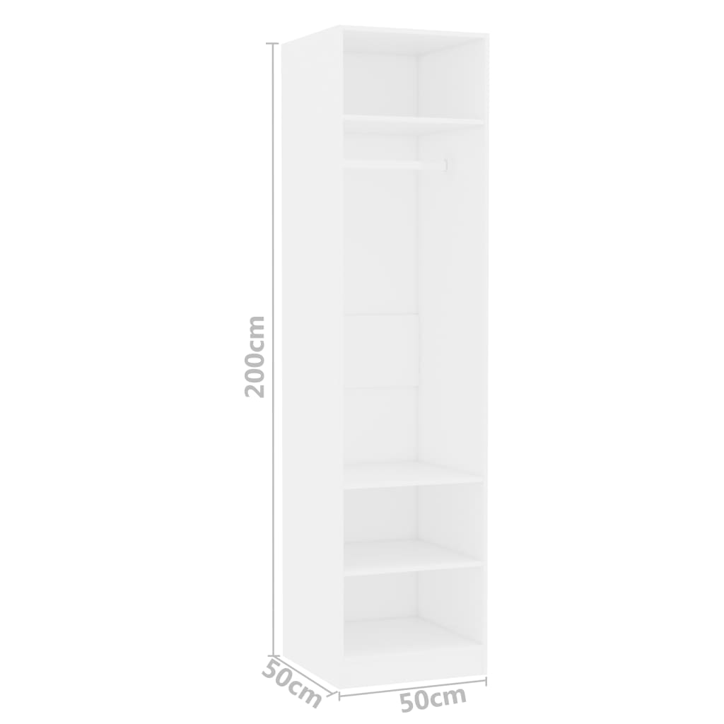 Kleiderschrank Weiß 50x50x200 cm Holzwerkstoff - Premium Kleiderschränke - Just €153.48! Shop now at homesales4u