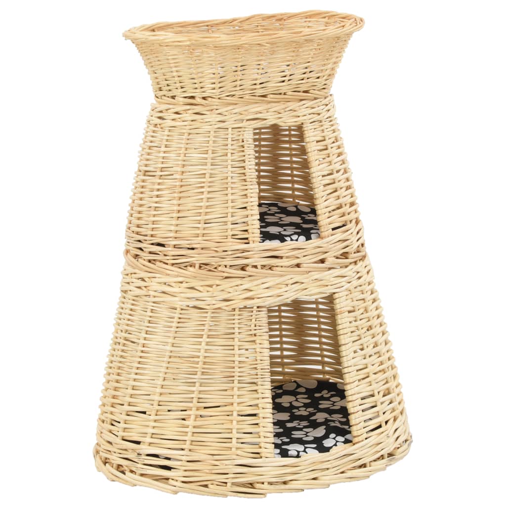3-tlg. Katzenkorb-Set mit Kissen 47 x 34 x 60 cm Natur Weide - Premium Kratzbäume - Just €97.57! Shop now at homesales4u
