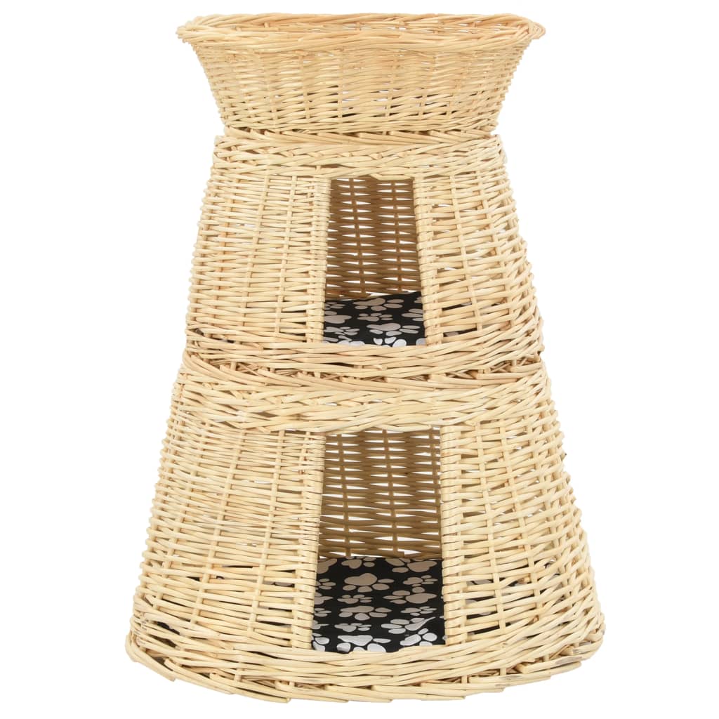 3-tlg. Katzenkorb-Set mit Kissen 47 x 34 x 60 cm Natur Weide - Premium Kratzbäume - Just €97.57! Shop now at homesales4u