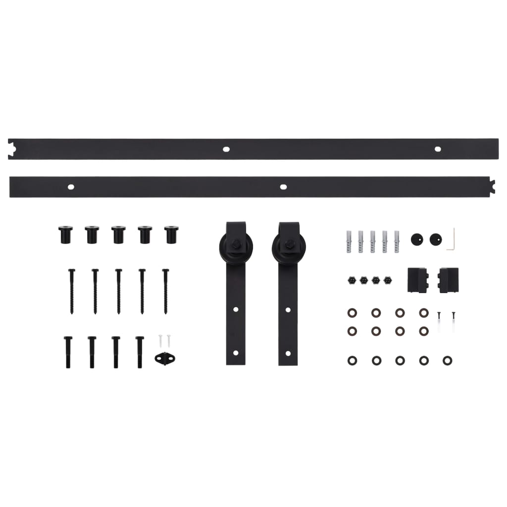 Schiebetürbeschlag-Set SKIEN 200 cm Stahl Schwarz - Premium Türbeschläge & -klingeln - Just €61.13! Shop now at homesales4u