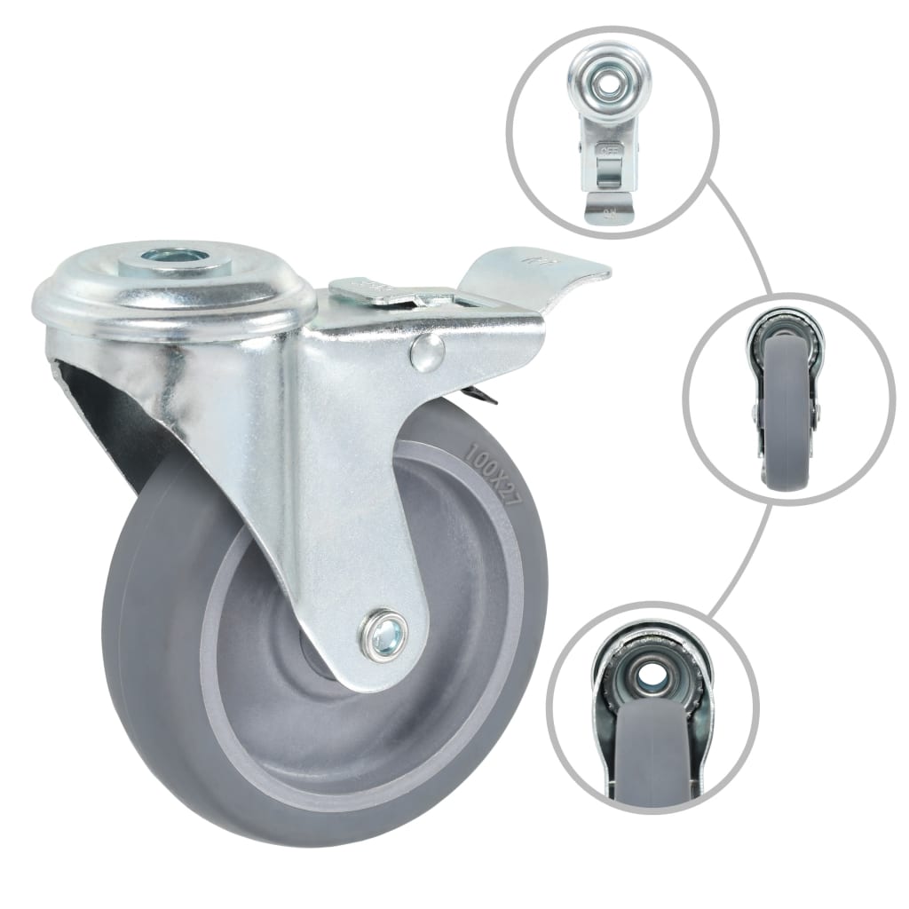 12 Stk. Lenkrollen mit Rückenloch 100 mm - Premium Materialbeförderung - Just €114.90! Shop now at homesales4u