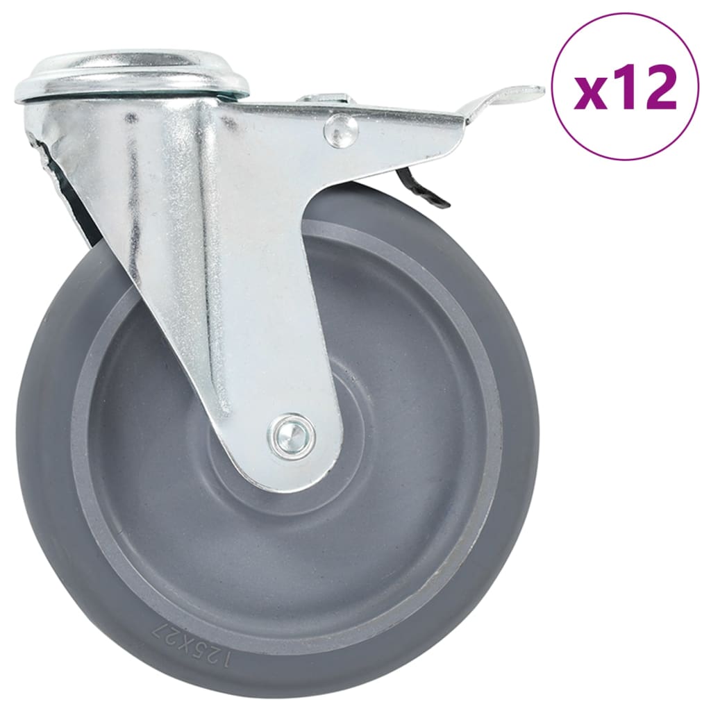 12 Stk. Lenkrollen mit Rückenloch 125 mm - Premium Materialbeförderung - Just €141.42! Shop now at homesales4u
