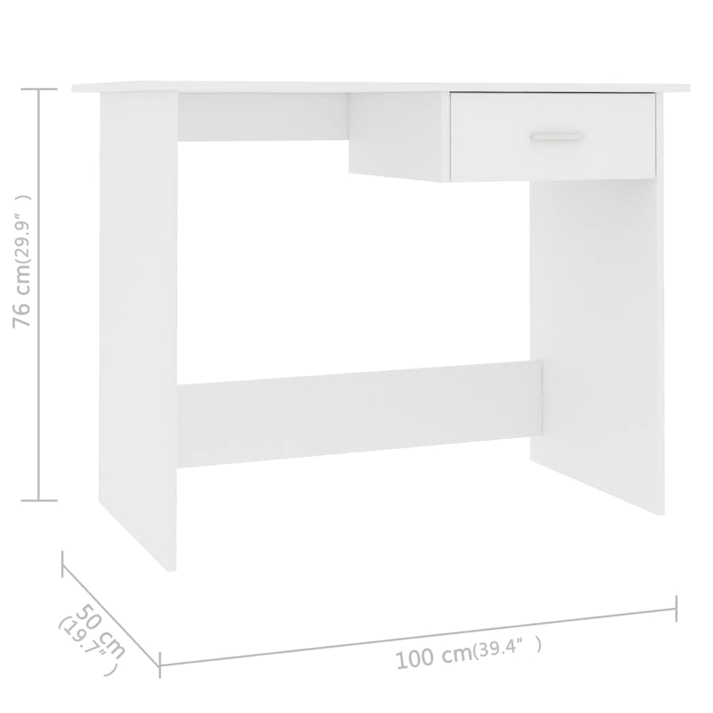 Schreibtisch Weiß 100x50x76 cm Holzwerkstoff - Premium Schreibtische - Just €71.55! Shop now at homesales4u