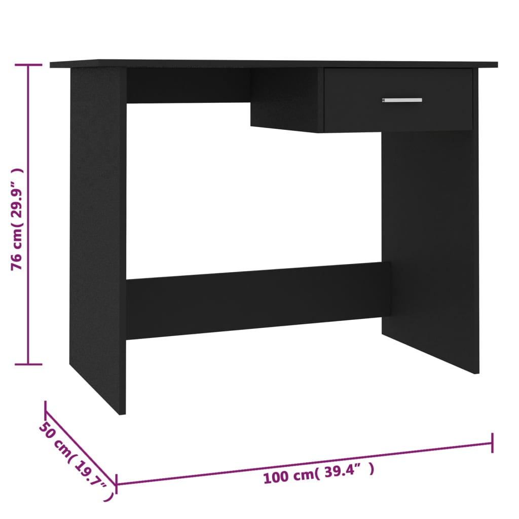 Schreibtisch Schwarz 100×50×76 cm Holzwerkstoff - Premium Schreibtische - Just €77.73! Shop now at homesales4u