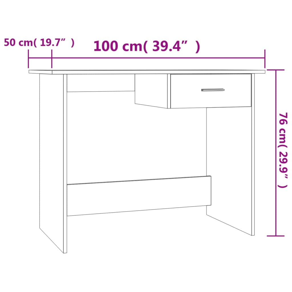 Schreibtisch Sonoma-Eiche 100x50x76 cm Holzwerkstoff - Premium Schreibtische - Just €81.43! Shop now at homesales4u