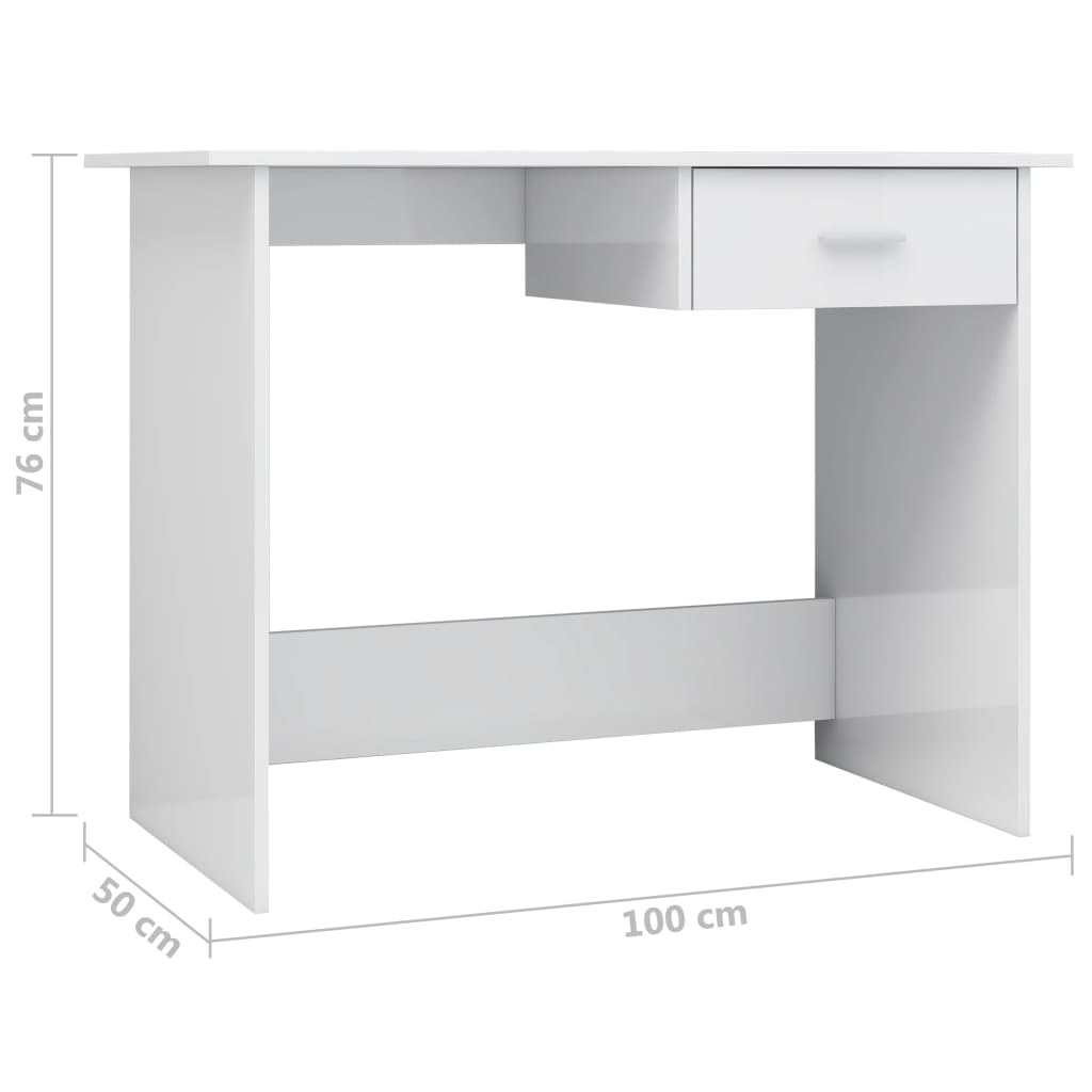 Schreibtisch Hochglanz-Weiß 100×50×76 cm Holzwerkstoff - Premium Schreibtische - Just €73.63! Shop now at homesales4u