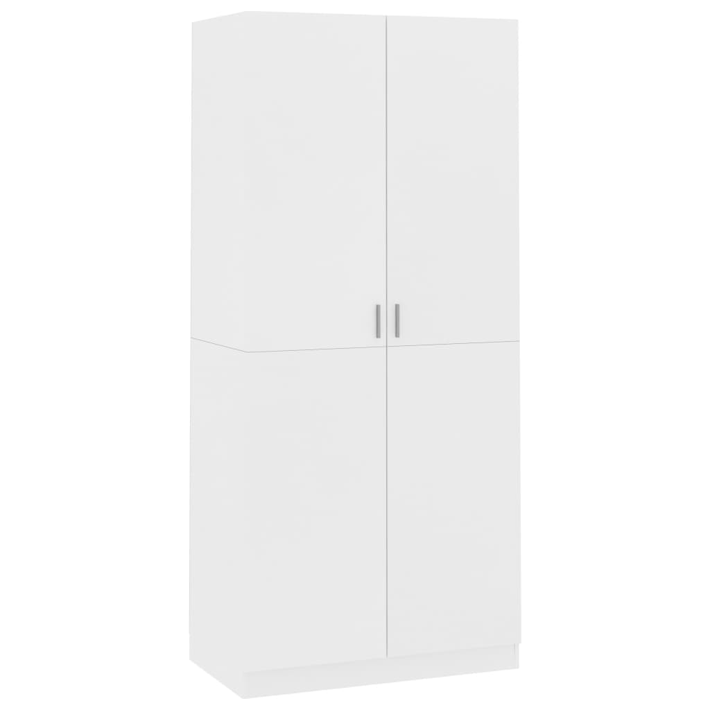 Kleiderschrank Weiß 90x52x200 cm Holzwerkstoff - Premium Kleiderschränke - Just €229.17! Shop now at homesales4u