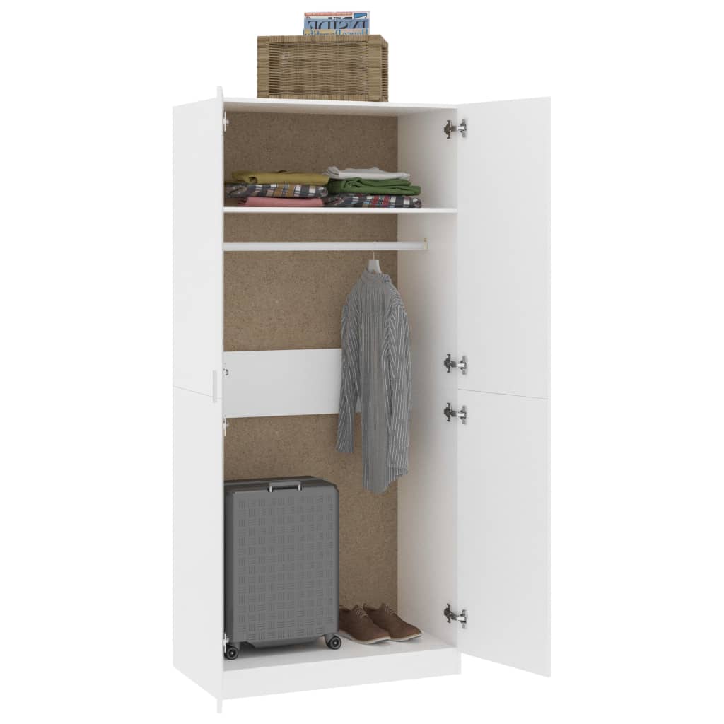 Kleiderschrank Weiß 90x52x200 cm Holzwerkstoff - Premium Kleiderschränke - Just €229.17! Shop now at homesales4u