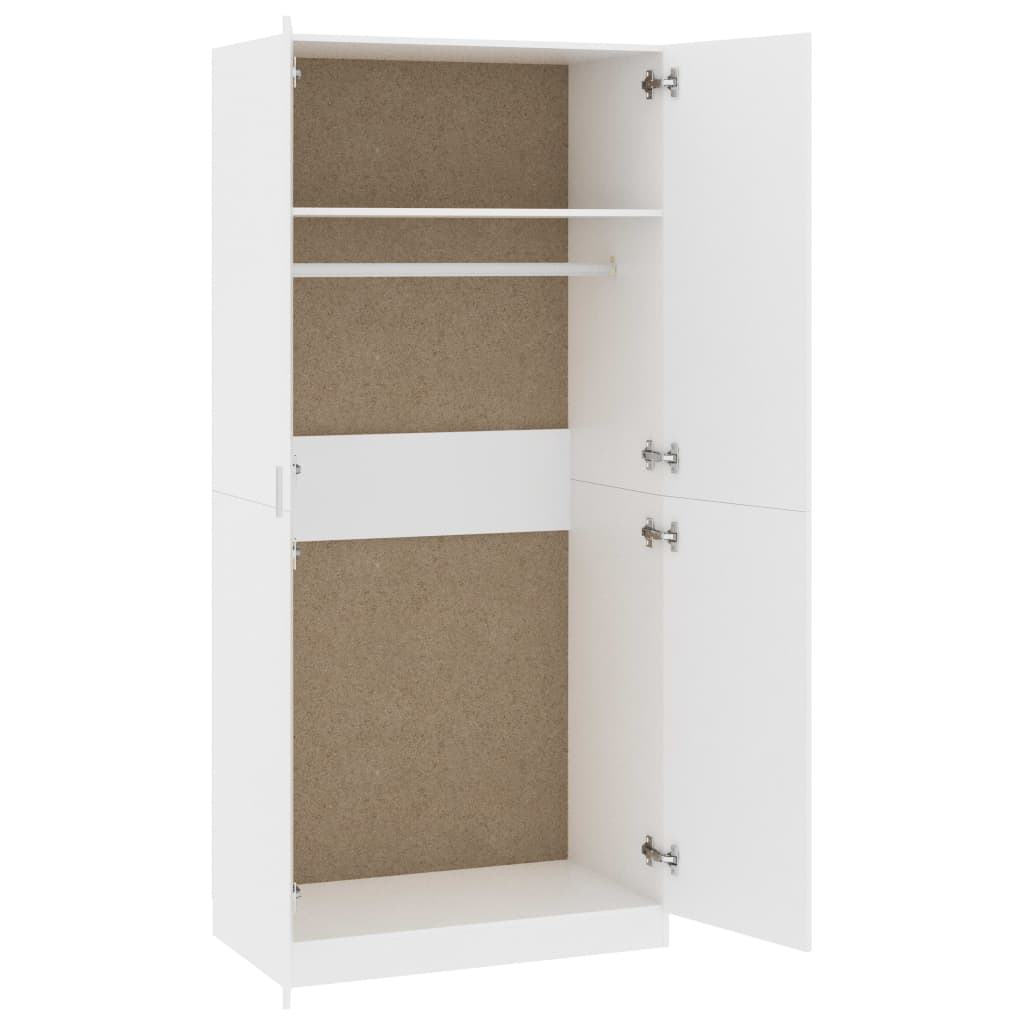 Kleiderschrank Weiß 90x52x200 cm Holzwerkstoff - Premium Kleiderschränke - Just €229.17! Shop now at homesales4u
