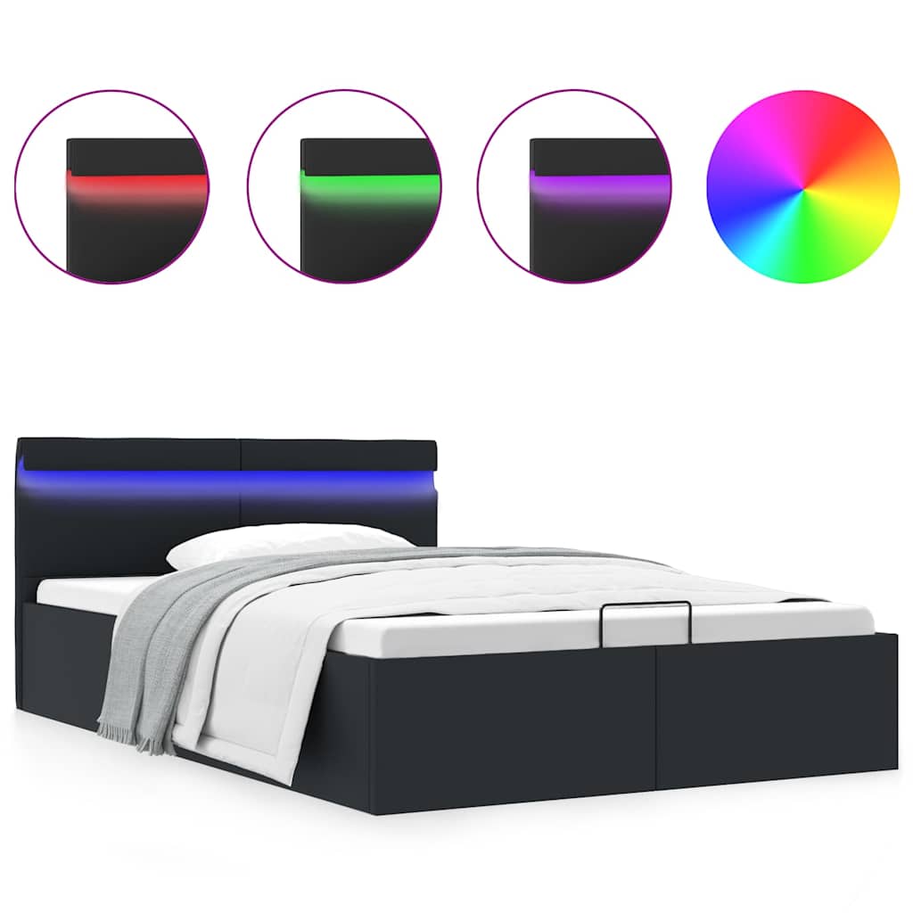 Bett mit Bettkasten Hydraulisch LED Kunstleder 120x200 cm - Premium Betten & Bettgestelle - Just €534.71! Shop now at homesales4u