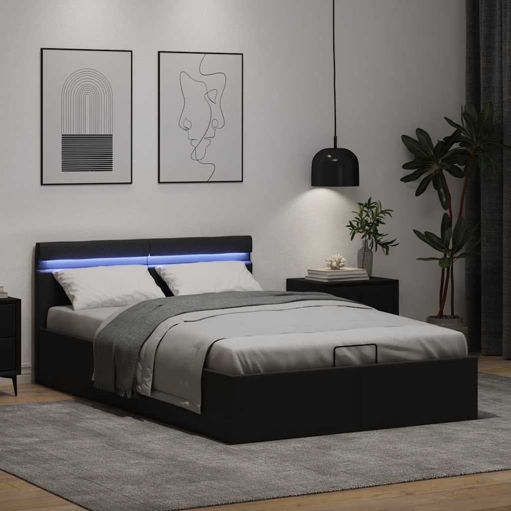 Bett mit Bettkasten Hydraulisch LED Kunstleder 140x200 cm - Premium Betten & Bettgestelle - Just €545.04! Shop now at homesales4u