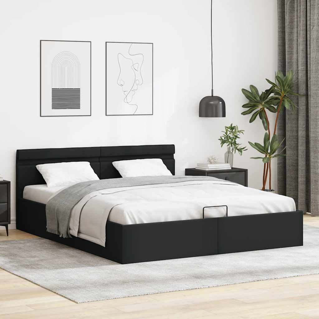 Bett mit Bettkasten Hydraulisch LED Kunstleder 160x200 cm - Premium Betten & Bettgestelle - Just €476.86! Shop now at homesales4u