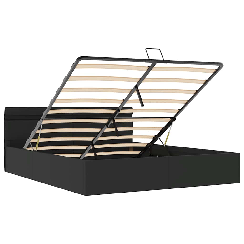 Bett mit Bettkasten Hydraulisch LED Kunstleder 160x200 cm - Premium Betten & Bettgestelle - Just €476.86! Shop now at homesales4u