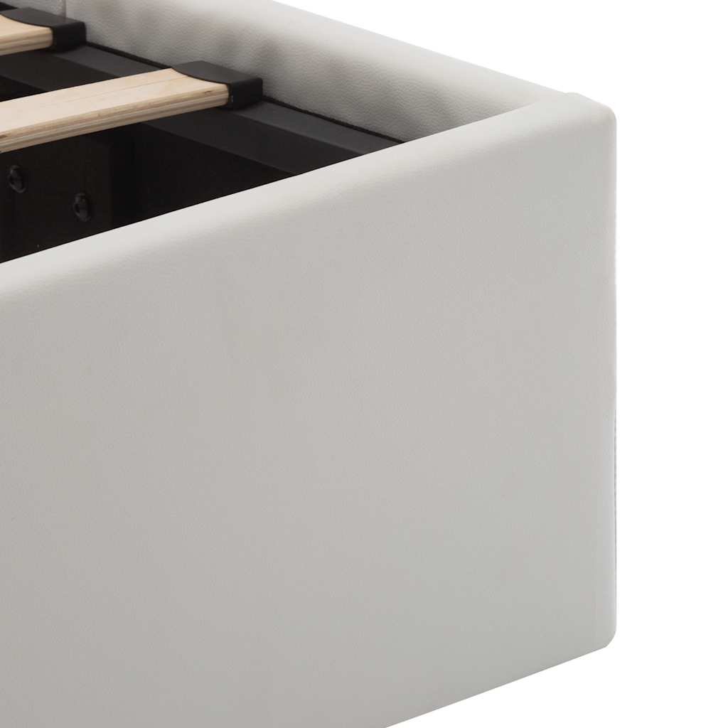 Bett mit Bettkasten Hydraulisch LED Weiß Kunstleder 90x200cm - Premium Betten & Bettgestelle - Just €427.61! Shop now at homesales4u