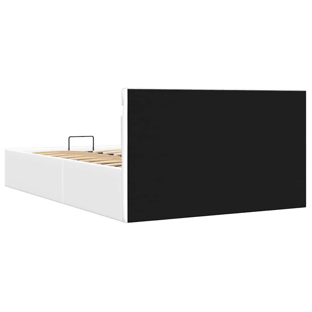 Bett mit Bettkasten Hydraulisch LED Weiß Kunstleder 120x200 cm - Premium Betten & Bettgestelle - Just €584.69! Shop now at homesales4u
