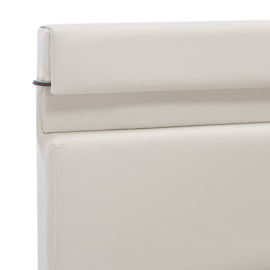 Bett mit Bettkasten Hydraulisch LED Weiß Kunstleder 120x200 cm - Premium Betten & Bettgestelle - Just €584.69! Shop now at homesales4u