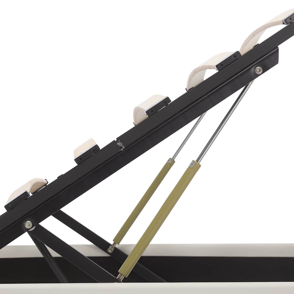 Bett mit Bettkasten Hydraulisch LED Weiß Kunstleder 180x200 cm - Premium Betten & Bettgestelle - Just €501.42! Shop now at homesales4u