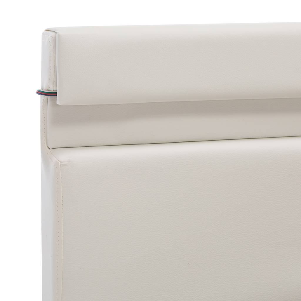 Bett mit Bettkasten Hydraulisch LED Weiß Kunstleder 180x200 cm - Premium Betten & Bettgestelle - Just €501.42! Shop now at homesales4u