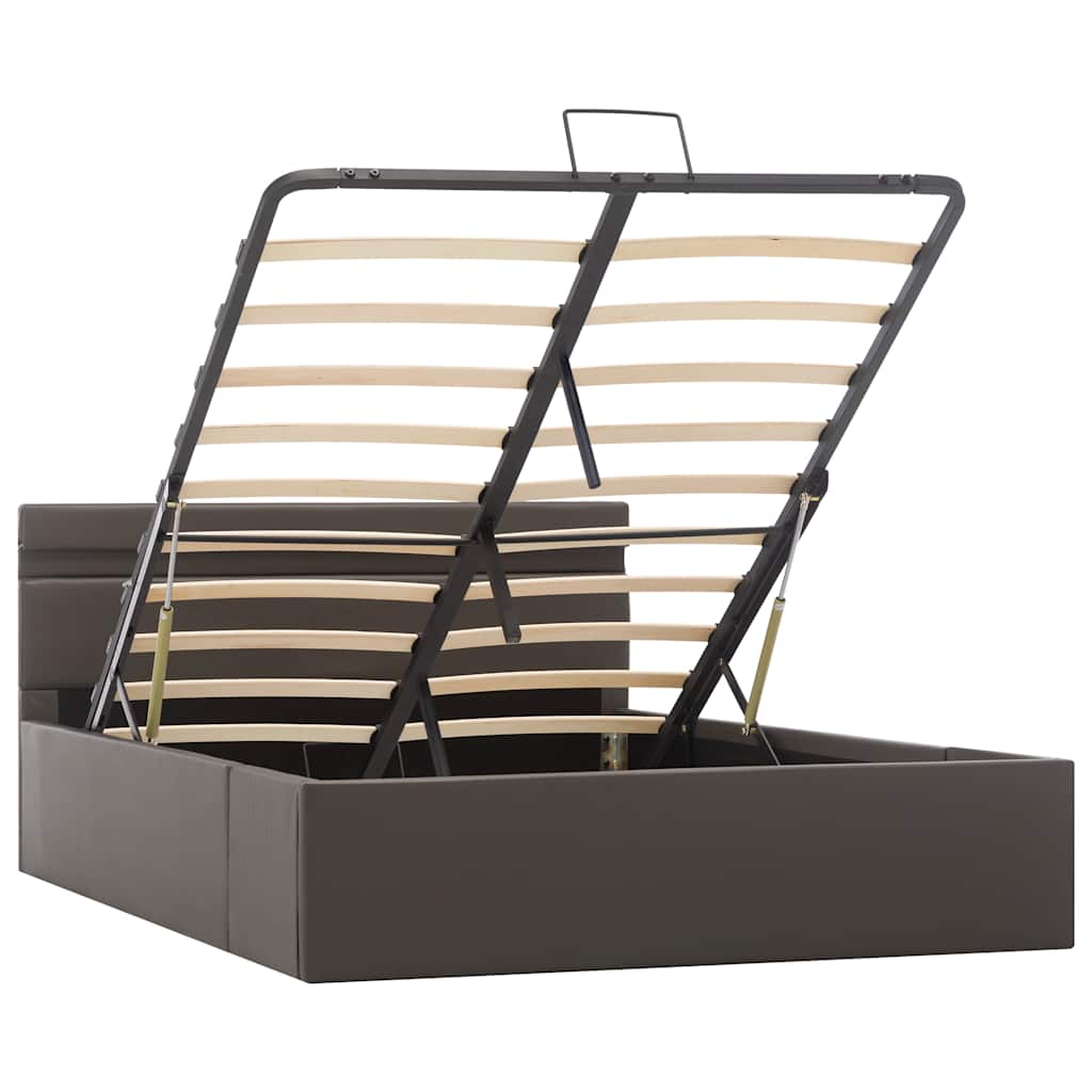 Bett mit Bettkasten Hydraulisch LED Grau Kunstleder 120x200 cm - Premium Betten & Bettgestelle - Just €512.80! Shop now at homesales4u
