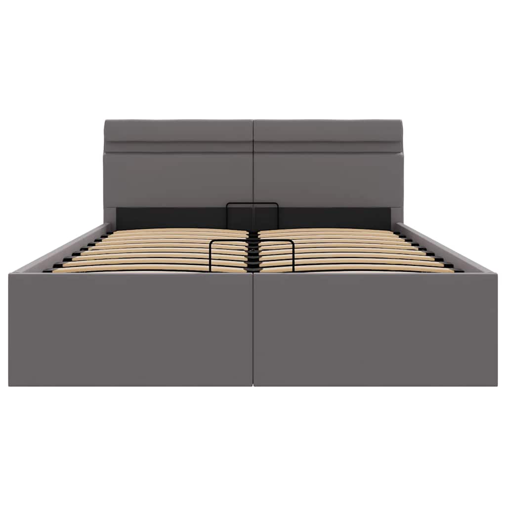 Bett mit Bettkasten Hydraulisch LED Grau Kunstleder 120x200 cm - Premium Betten & Bettgestelle - Just €512.80! Shop now at homesales4u