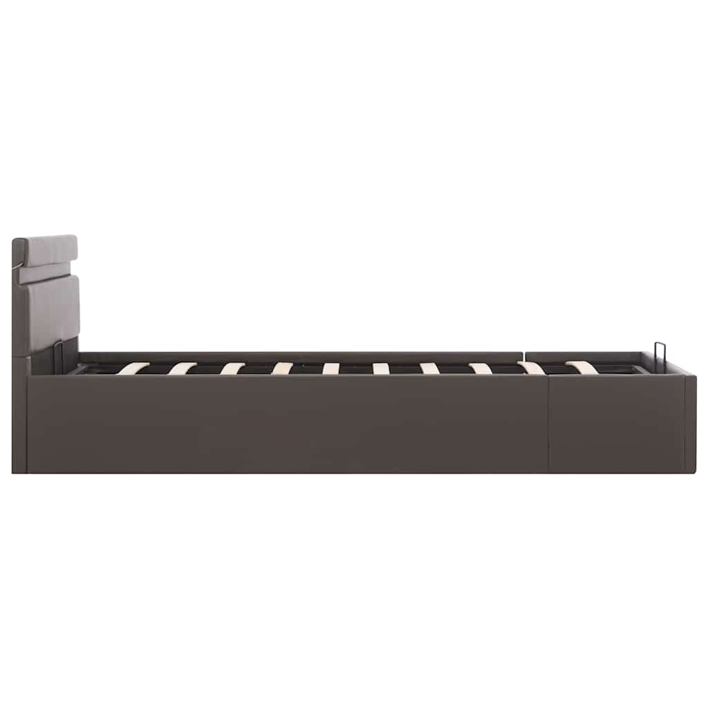 Bett mit Bettkasten Hydraulisch LED Grau Kunstleder 120x200 cm - Premium Betten & Bettgestelle - Just €512.80! Shop now at homesales4u