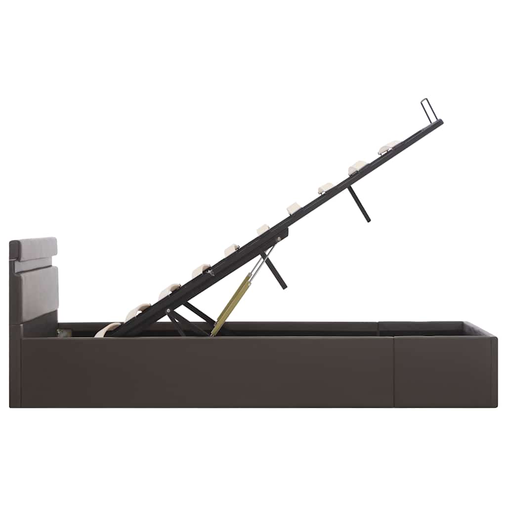 Bett mit Bettkasten Hydraulisch LED Grau Kunstleder 120x200 cm - Premium Betten & Bettgestelle - Just €512.80! Shop now at homesales4u