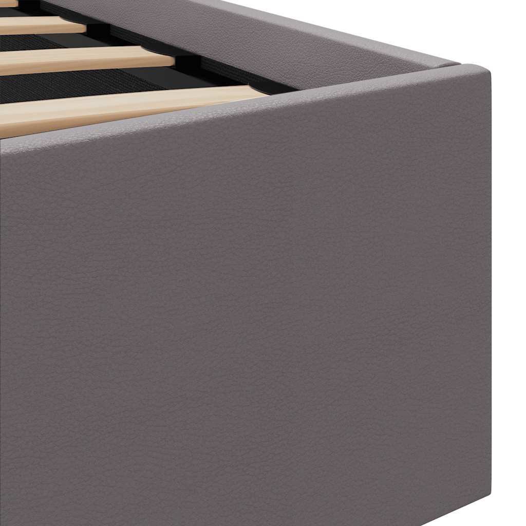 Bett mit Bettkasten Hydraulisch LED Grau Kunstleder 120x200 cm - Premium Betten & Bettgestelle - Just €512.80! Shop now at homesales4u
