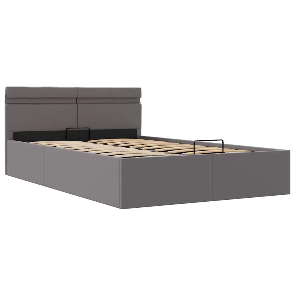 Bett mit Bettkasten Hydraulisch LED Grau Kunstleder 140x200 cm - Premium Betten & Bettgestelle - Just €500.19! Shop now at homesales4u