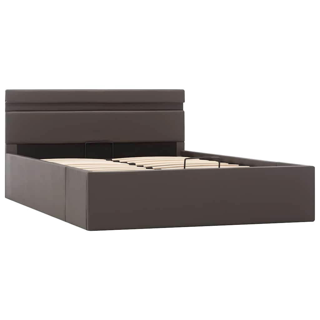 Bett mit Bettkasten Hydraulisch LED Grau Kunstleder 140x200 cm - Premium Betten & Bettgestelle - Just €500.19! Shop now at homesales4u