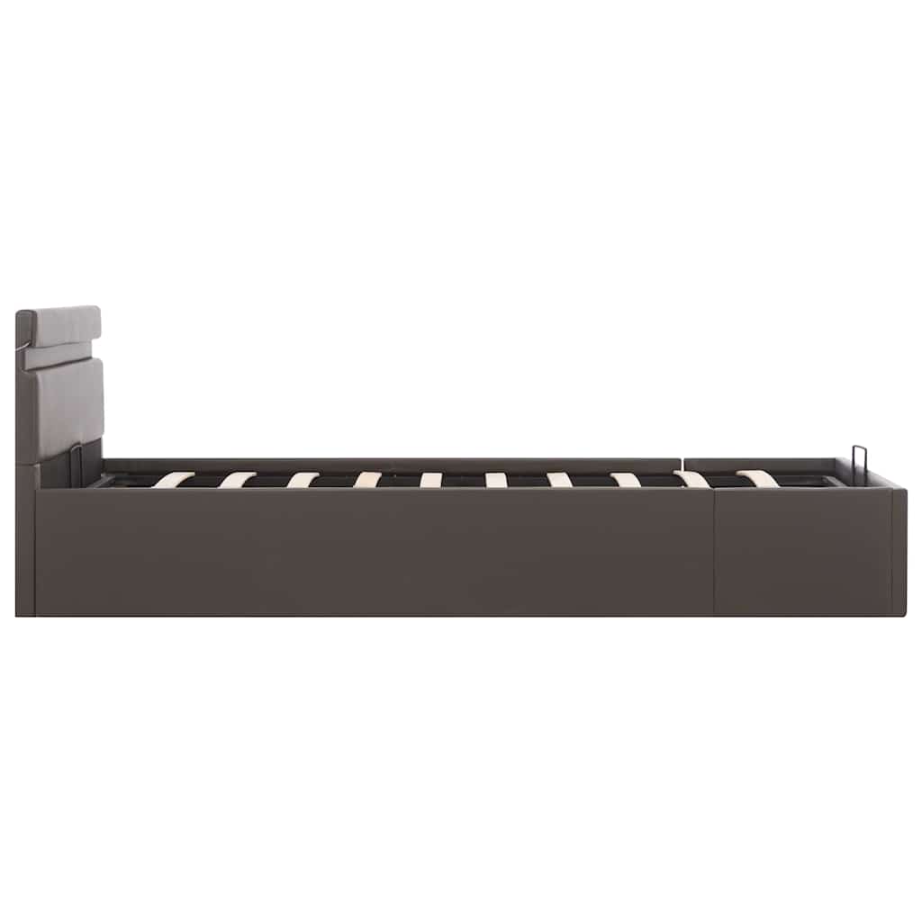 Bett mit Bettkasten Hydraulisch LED Grau Kunstleder 140x200 cm - Premium Betten & Bettgestelle - Just €500.19! Shop now at homesales4u