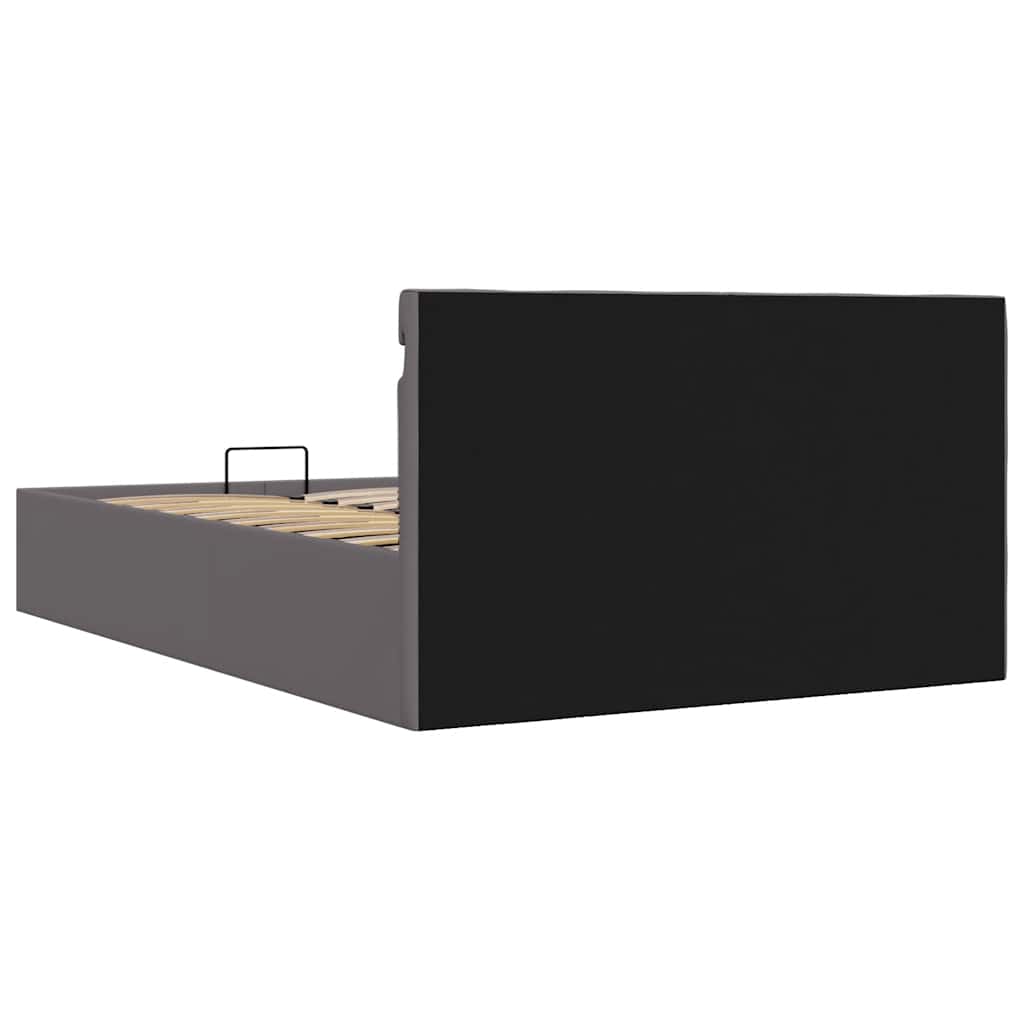 Bett mit Bettkasten Hydraulisch LED Grau Kunstleder 140x200 cm - Premium Betten & Bettgestelle - Just €500.19! Shop now at homesales4u