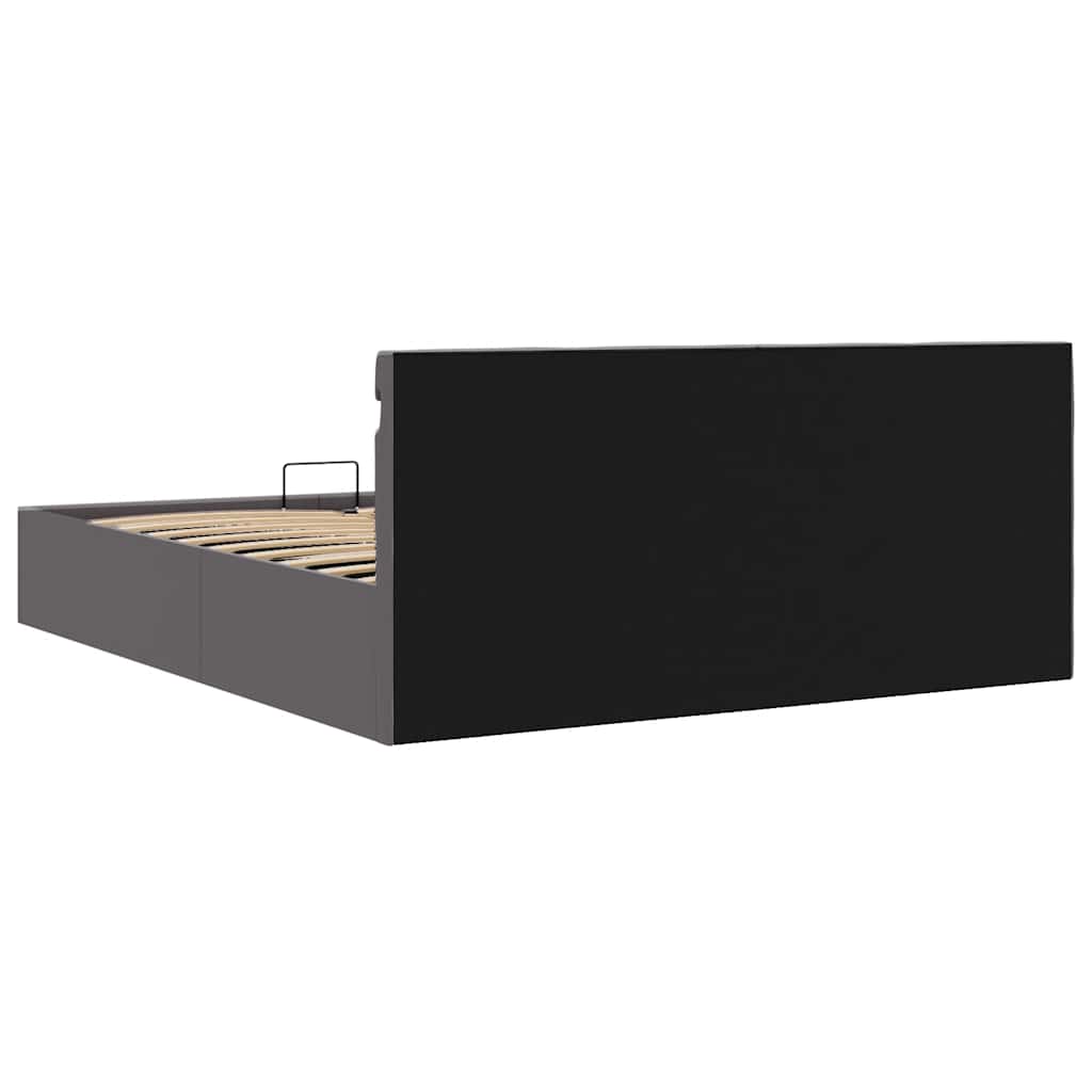 Bett mit Bettkasten Hydraulisch LED Grau Kunstleder 160x200 cm - Premium Betten & Bettgestelle - Just €452.94! Shop now at homesales4u