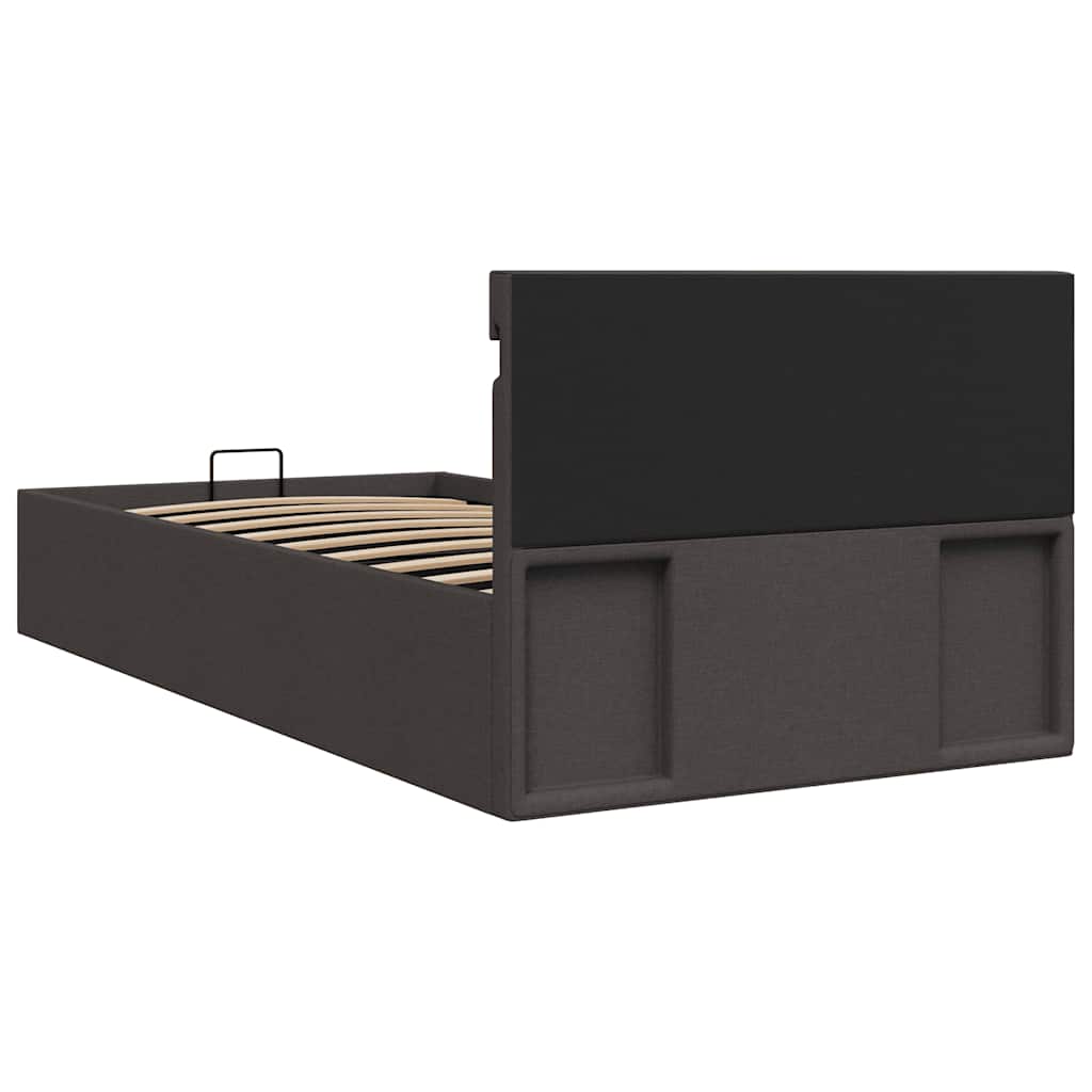 Bett mit Bettkasten Hydraulisch LED Dunkelgrau Stoff 90x200 cm - Premium Betten & Bettgestelle - Just €489.85! Shop now at homesales4u