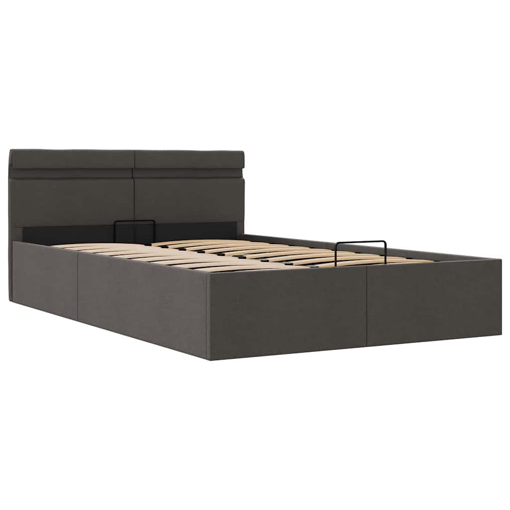 Bett mit Bettkasten Hydraulisch LED Dunkelgrau Stoff 120x200 cm - Premium Betten & Bettgestelle - Just €505.73! Shop now at homesales4u