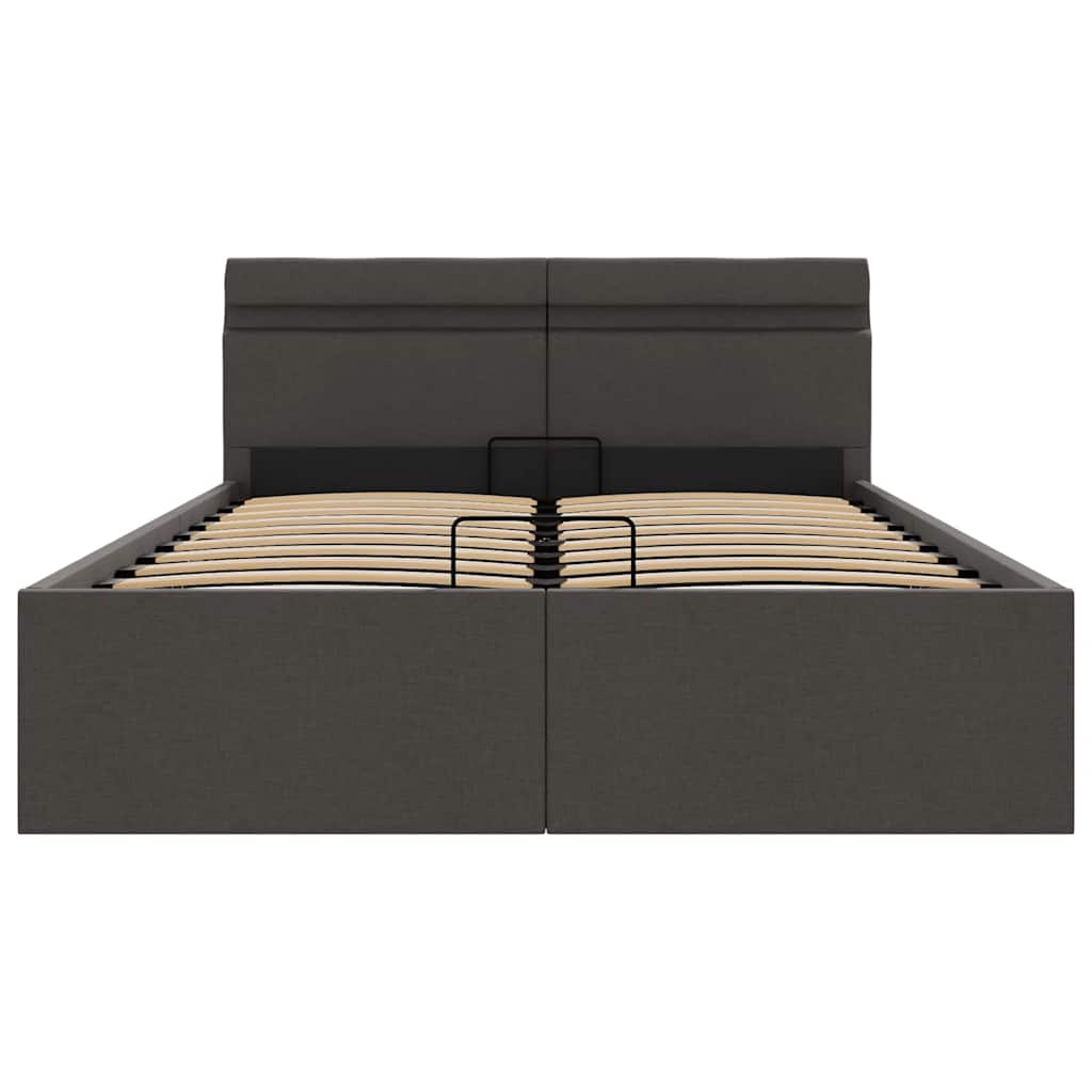 Bett mit Bettkasten Hydraulisch LED Dunkelgrau Stoff 120x200 cm - Premium Betten & Bettgestelle - Just €505.73! Shop now at homesales4u
