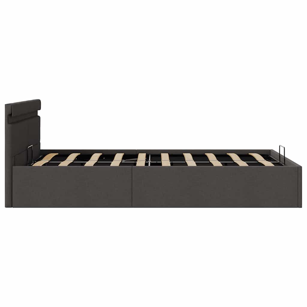 Bett mit Bettkasten Hydraulisch LED Dunkelgrau Stoff 120x200 cm - Premium Betten & Bettgestelle - Just €505.73! Shop now at homesales4u