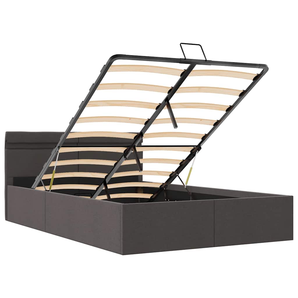 Bett mit Bettkasten Hydraulisch LED Dunkelgrau Stoff 120x200 cm - Premium Betten & Bettgestelle - Just €505.73! Shop now at homesales4u