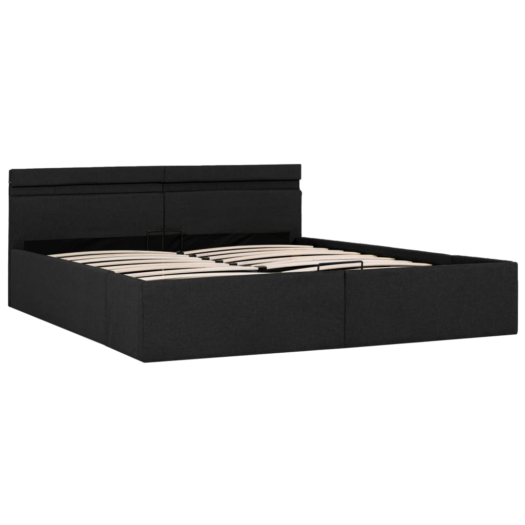 Bett mit Bettkasten Hydraulisch LED Dunkelgrau Stoff 180x200 cm - Premium Betten & Bettgestelle - Just €463.51! Shop now at homesales4u