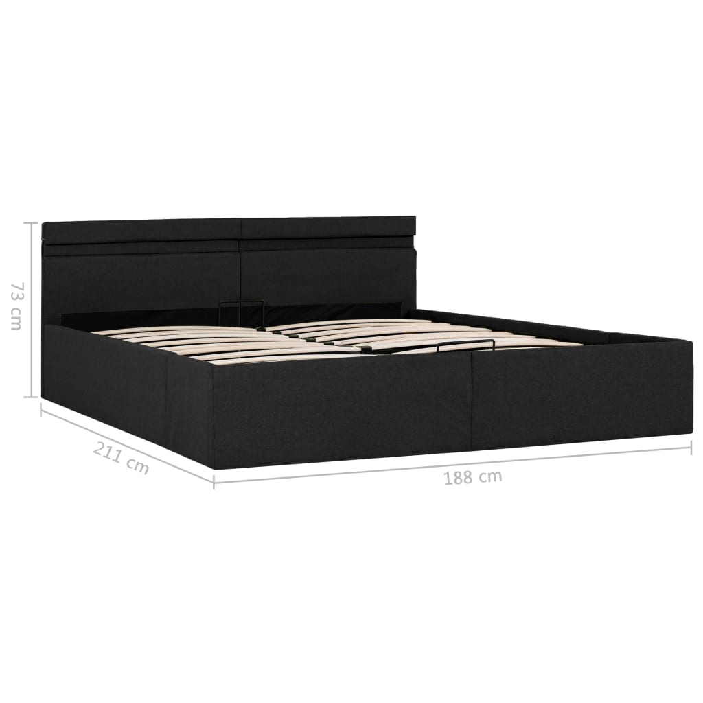 Bett mit Bettkasten Hydraulisch LED Dunkelgrau Stoff 180x200 cm - Premium Betten & Bettgestelle - Just €463.51! Shop now at homesales4u