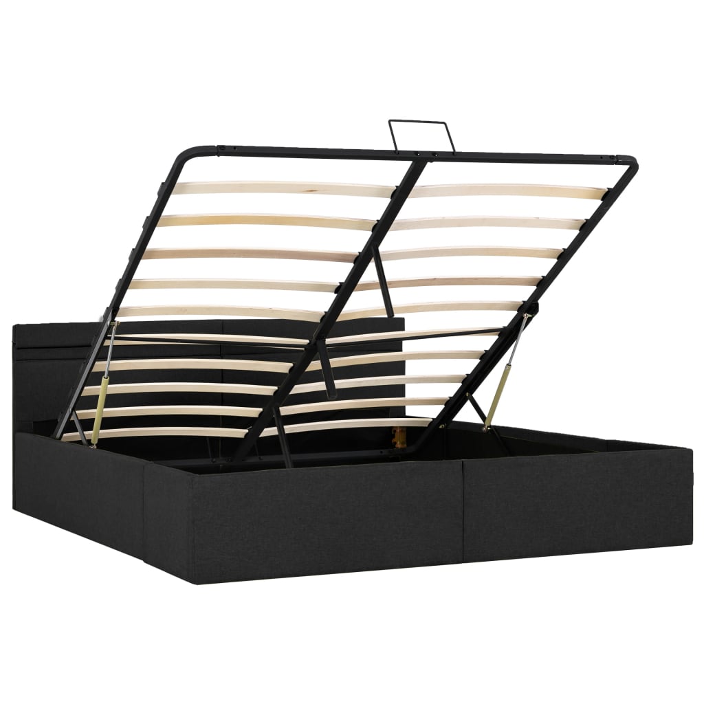 Bett mit Bettkasten Hydraulisch LED Dunkelgrau Stoff 180x200 cm - Premium Betten & Bettgestelle - Just €463.51! Shop now at homesales4u