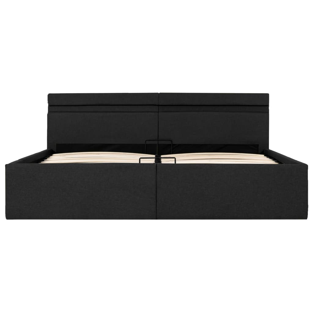 Bett mit Bettkasten Hydraulisch LED Dunkelgrau Stoff 180x200 cm - Premium Betten & Bettgestelle - Just €463.51! Shop now at homesales4u