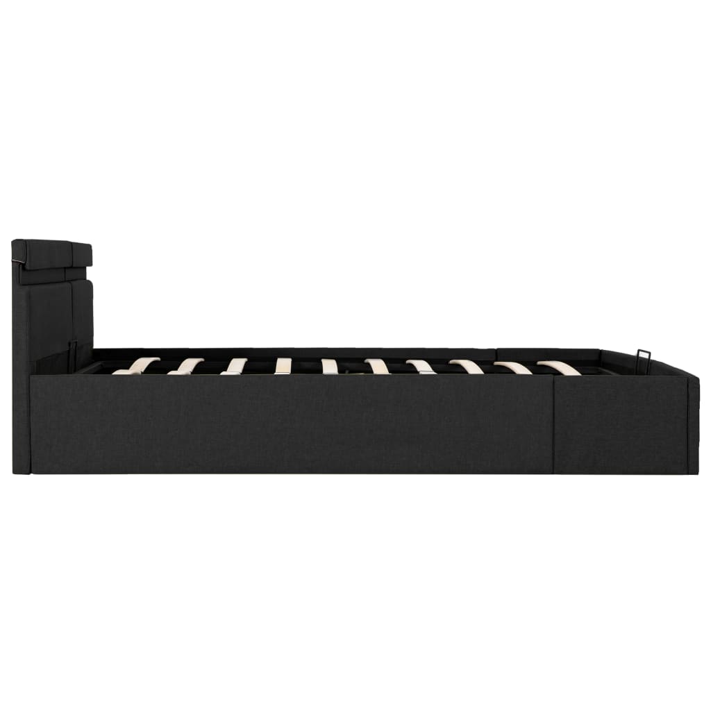 Bett mit Bettkasten Hydraulisch LED Dunkelgrau Stoff 180x200 cm - Premium Betten & Bettgestelle - Just €463.51! Shop now at homesales4u