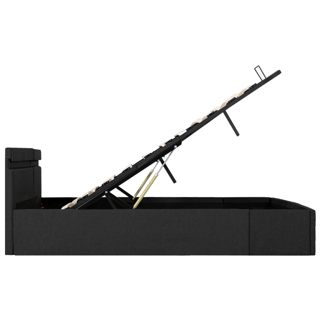 Bett mit Bettkasten Hydraulisch LED Dunkelgrau Stoff 180x200 cm - Premium Betten & Bettgestelle - Just €463.51! Shop now at homesales4u