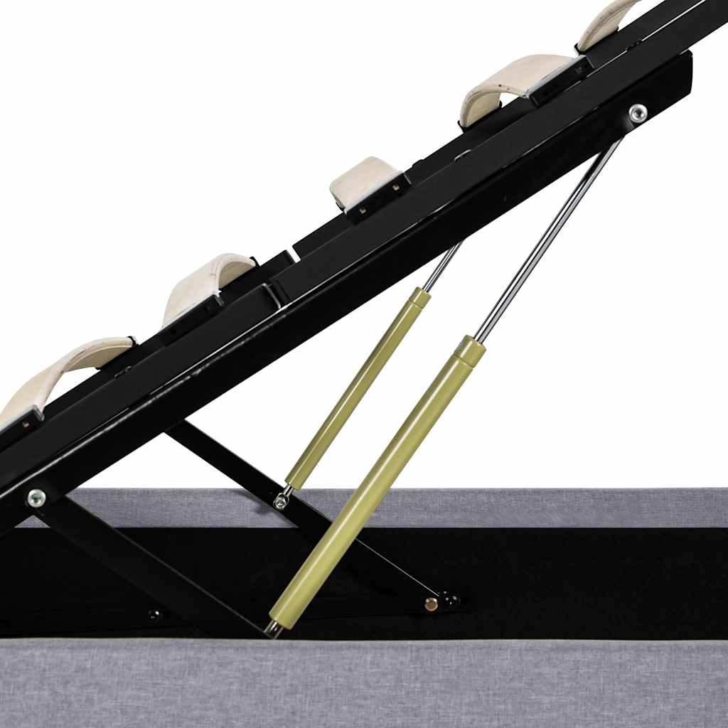 Bett mit Bettkasten Hydraulisch LED Hellgrau Stoff 90x200 cm - Premium Betten & Bettgestelle - Just €367.96! Shop now at homesales4u