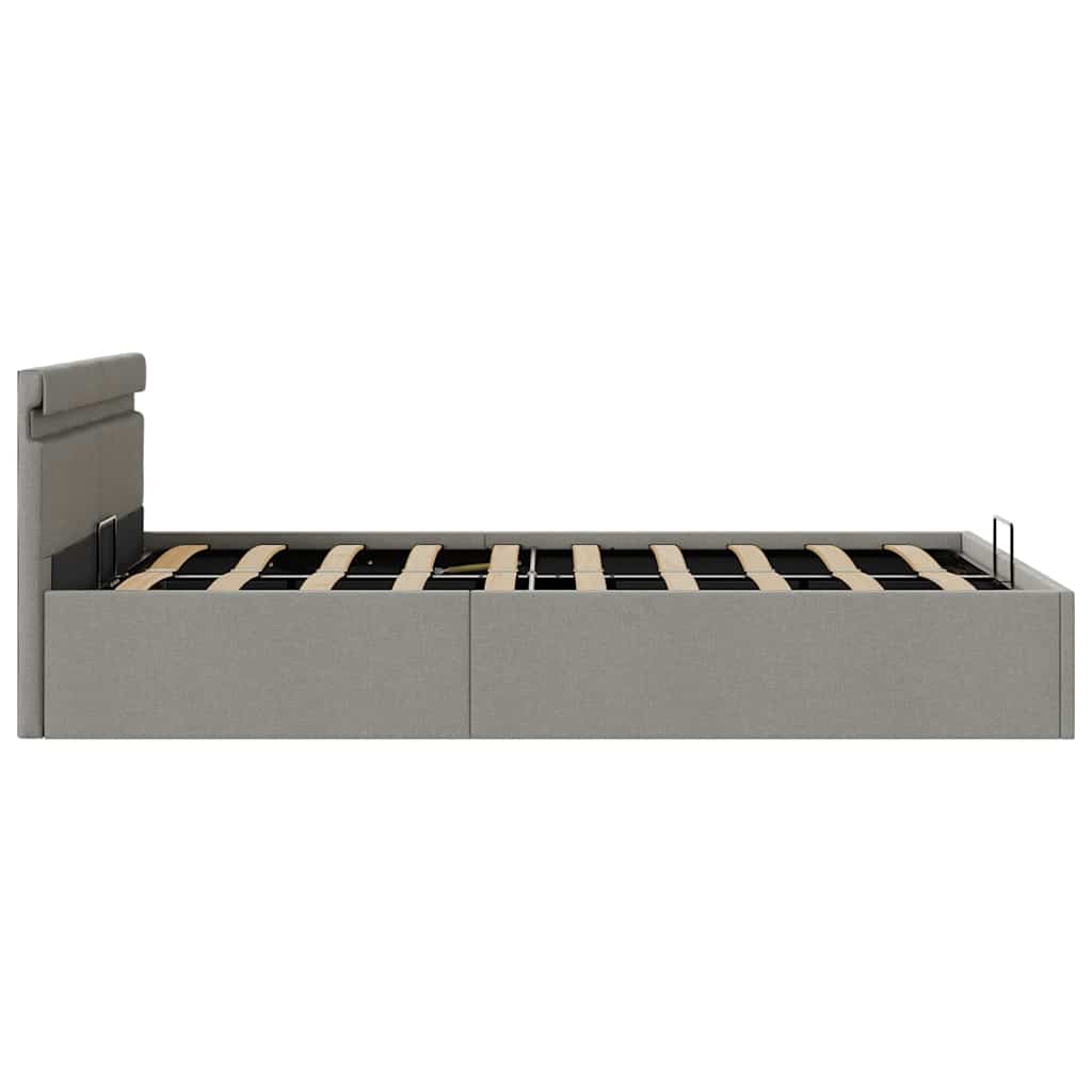 Bett mit Bettkasten Hydraulisch LED Hellgrau Stoff 140x200 cm - Premium Betten & Bettgestelle - Just €472.80! Shop now at homesales4u