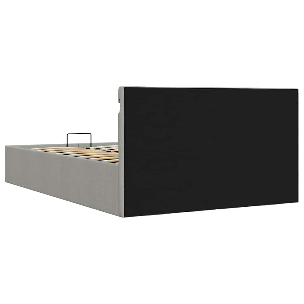 Bett mit Bettkasten Hydraulisch LED Hellgrau Stoff 140x200 cm - Premium Betten & Bettgestelle - Just €472.80! Shop now at homesales4u
