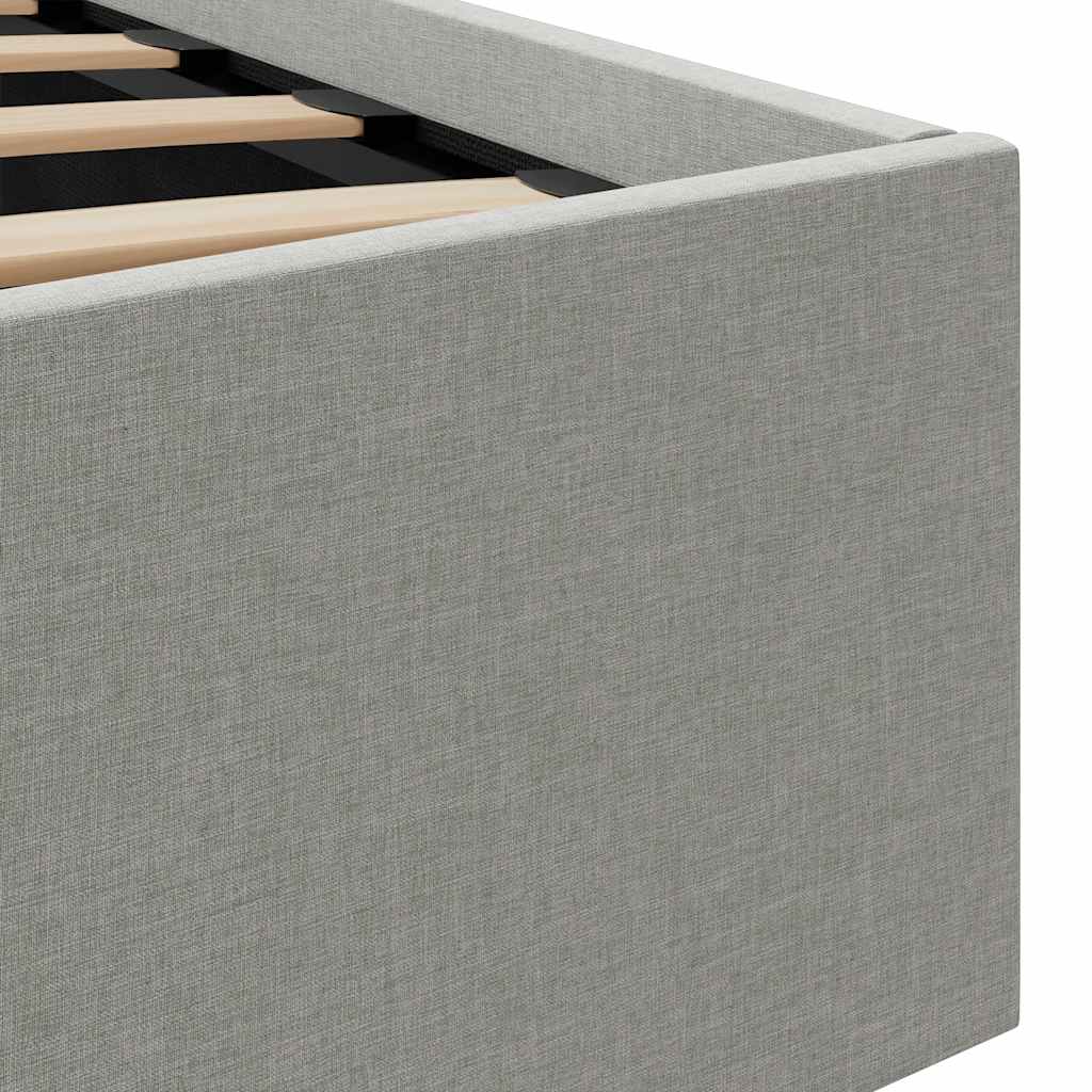 Bett mit Bettkasten Hydraulisch LED Hellgrau Stoff 140x200 cm - Premium Betten & Bettgestelle - Just €472.80! Shop now at homesales4u