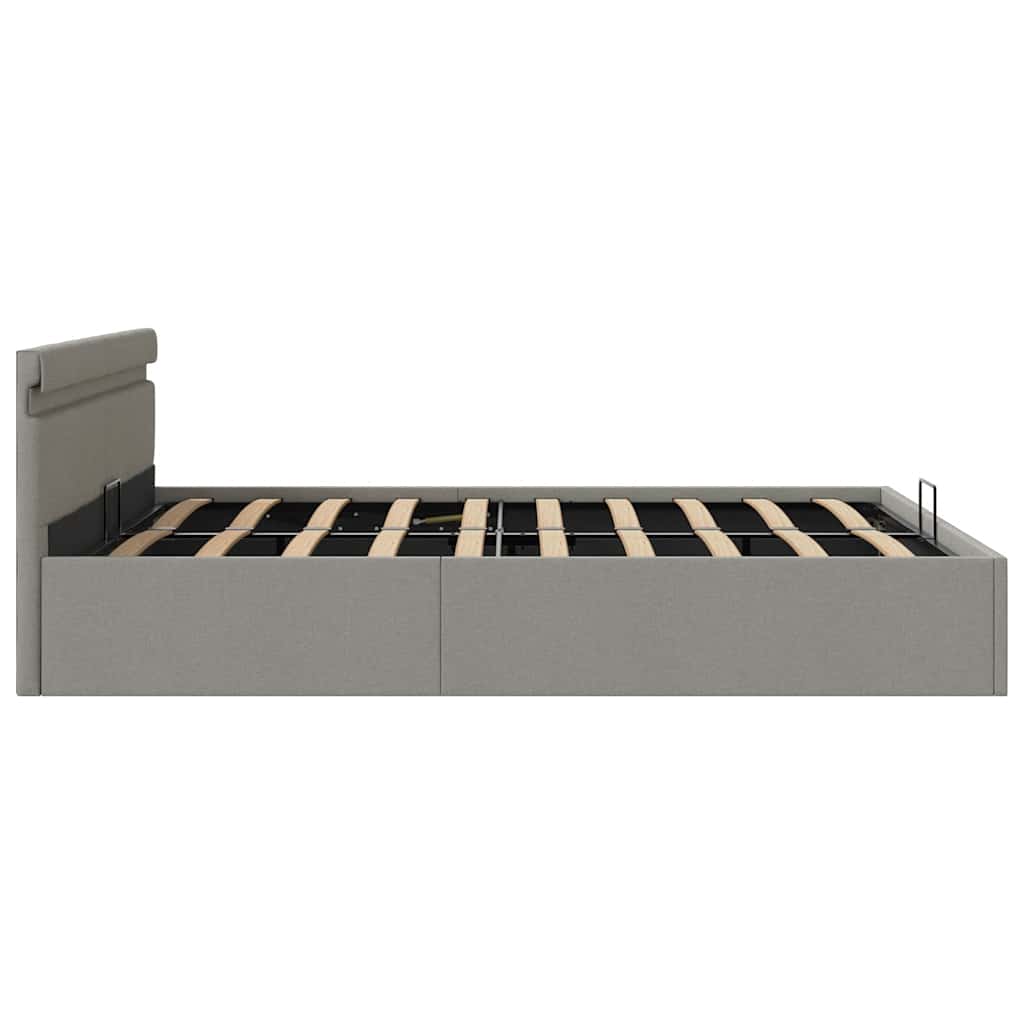 Bett mit Bettkasten Hydraulisch LED Hellgrau Stoff 160x200 cm - Premium Betten & Bettgestelle - Just €441.37! Shop now at homesales4u