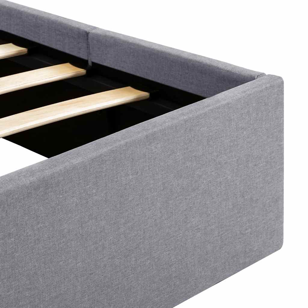 Bett mit Bettkasten Hydraulisch LED Hellgrau Stoff 160x200 cm - Premium Betten & Bettgestelle - Just €441.37! Shop now at homesales4u